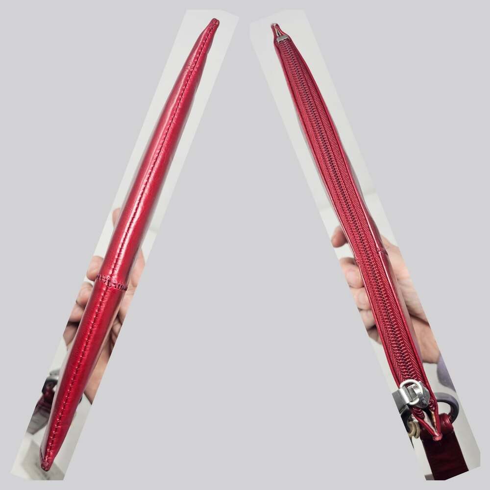 HOBO Vida Cardinal Red Polished Leather Clutch Wristlet NWT Minimalist - Picture 8 of 12